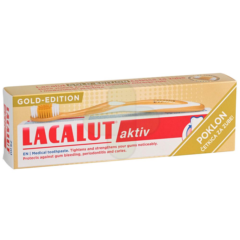 LACALUT - Aktiv zubna pasta Gold edition+četkica